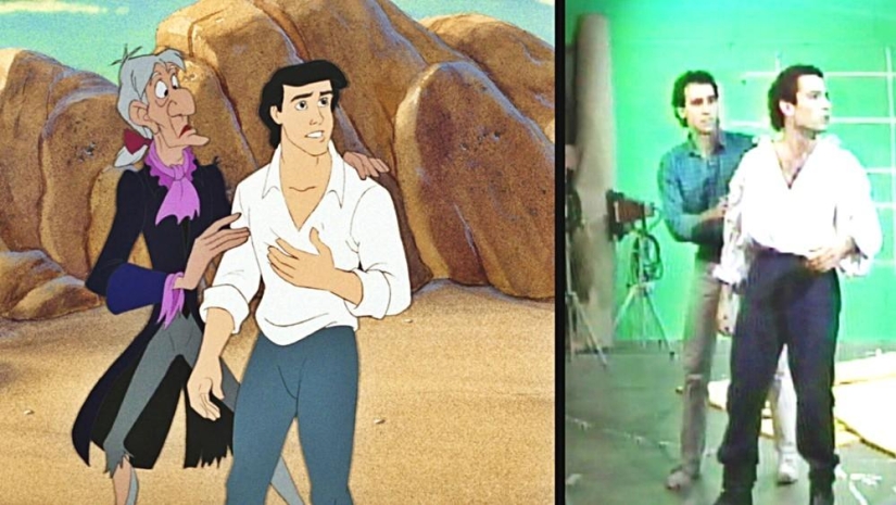 Emotions and movements of real actors, from which Ariel and Prince Eric from Disney's "The Little Mermaid" were drawn Emotions and movements of real actors, from which Ariel and Prince Eric from Disney's "The Little Mermaid" were drawn