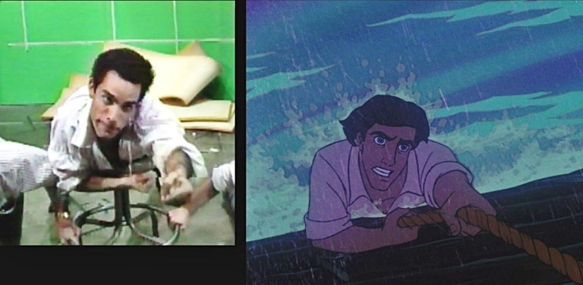 Emotions and movements of real actors, from which Ariel and Prince Eric from Disney's "The Little Mermaid" were drawn Emotions and movements of real actors, from which Ariel and Prince Eric from Disney's "The Little Mermaid" were drawn