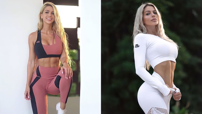 En cuclillas: la modelo de fitness austriaca Stephanie Davies, cuya figura inspira a un millón de personas a hacer ejercicio