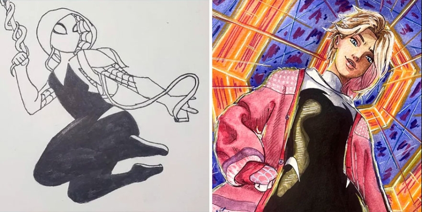 En este grupo en línea, los artistas comparten cómo su trabajo mejoró durante un período de tiempo