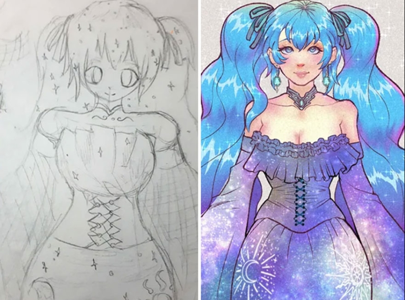En este grupo en línea, los artistas comparten cómo su trabajo mejoró durante un período de tiempo