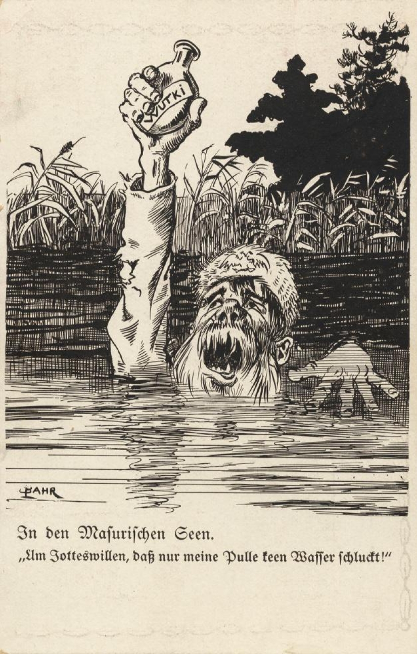 "En lugar de cultura, hay piojos."Postales antirrusas de la Primera Guerra Mundial