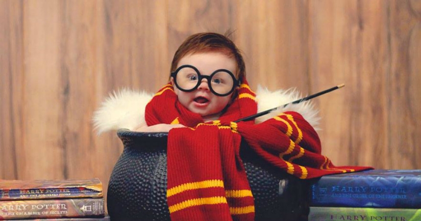 Encantadora sesión de fotos de un bebé en la imagen de Harry Potter Encantadora sesión de fotos de un bebé en la imagen de Harry Potter