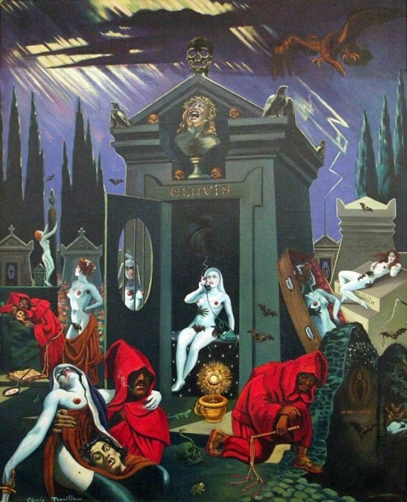 Erotismo del surrealismo en las pinturas del anarquista francés Clovis Troil