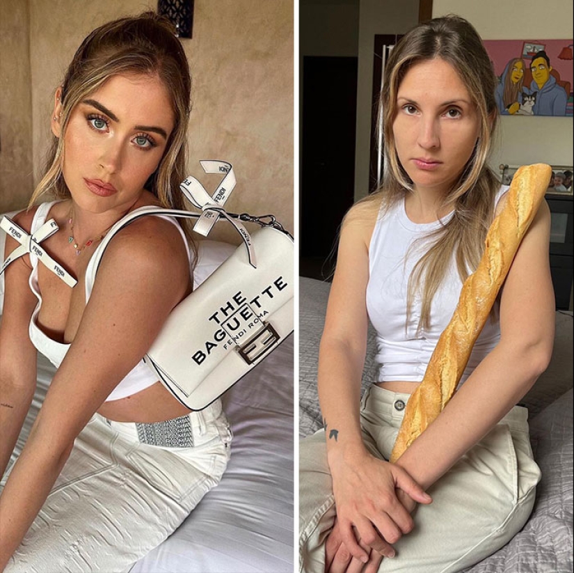 Esta pareja recrea hilarantemente fotos de influencers con cosas que encuentran en casa, y aquí está el resultado Esta pareja recrea hilarantemente fotos de influencers con cosas que encuentran en casa, y aquí está el resultado