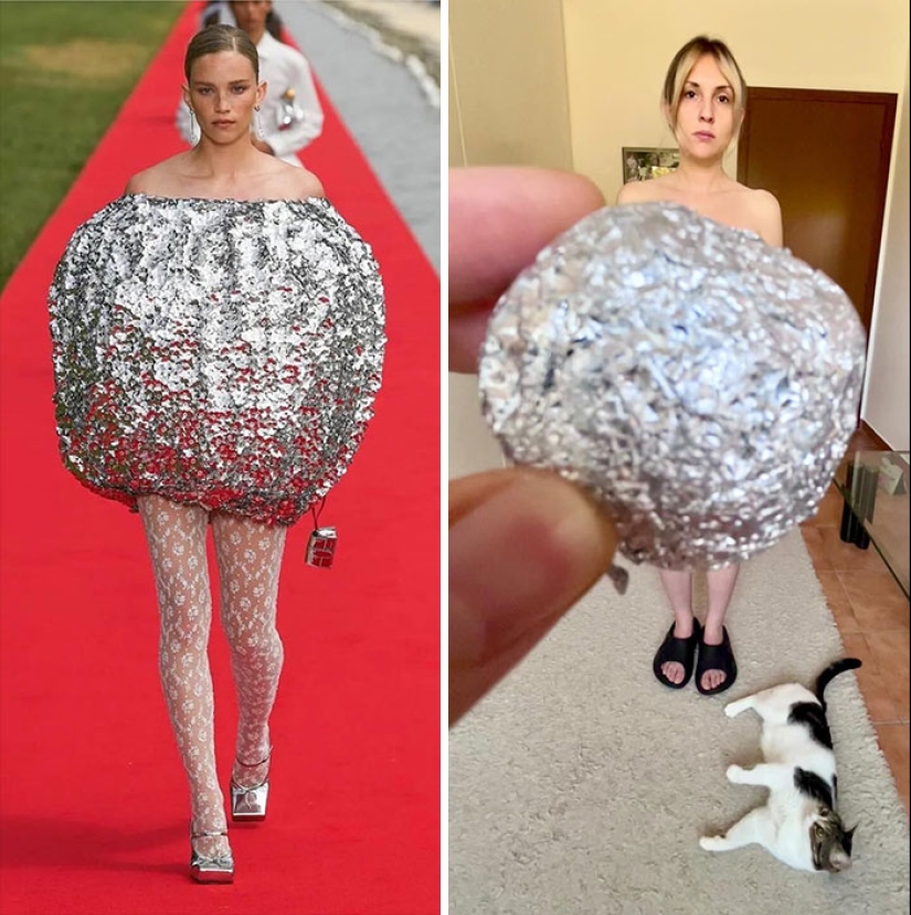Esta pareja recrea hilarantemente fotos de influencers con cosas que encuentran en casa, y aquí está el resultado Esta pareja recrea hilarantemente fotos de influencers con cosas que encuentran en casa, y aquí está el resultado