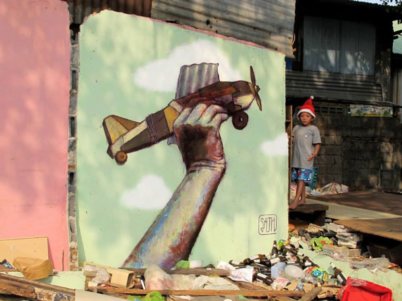 Este arte callejero coquetea con el medio ambiente