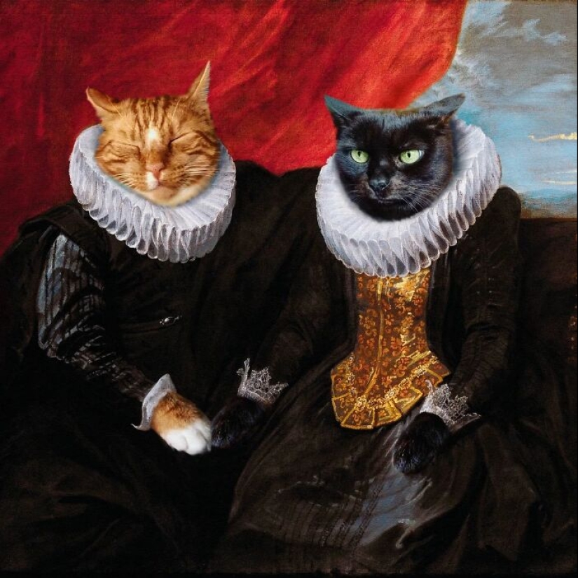 Este artista intercambia personas en pinturas clásicas con gatos (Parte 2)