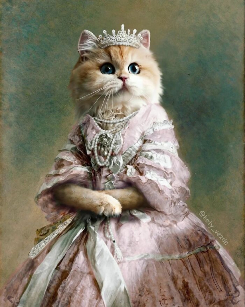 Este artista intercambia personas en pinturas clásicas con gatos (Parte 2)