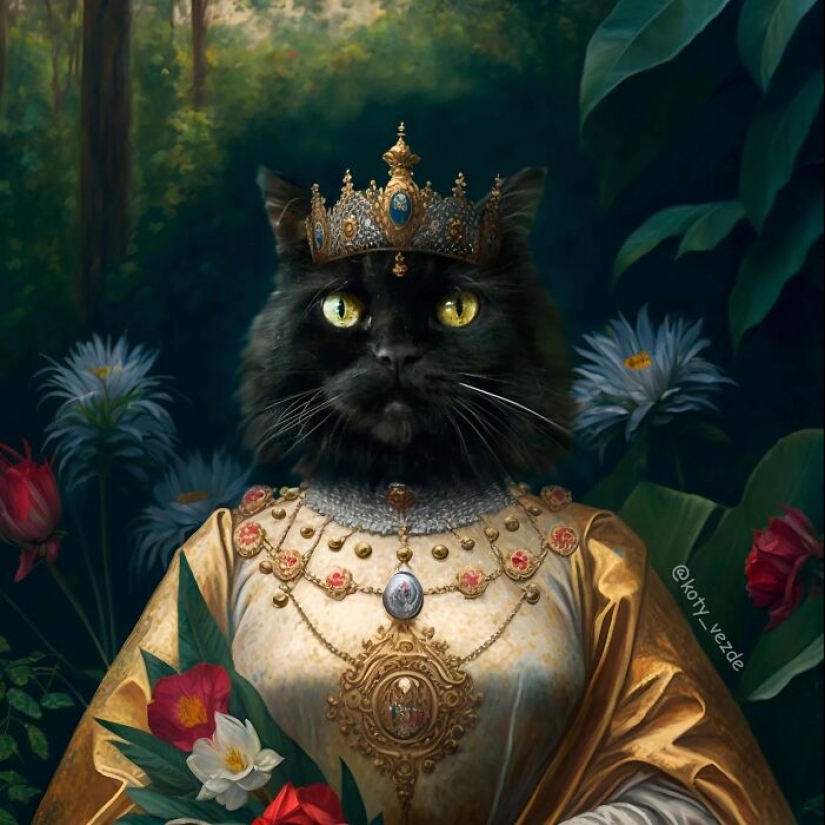 Este artista intercambia personas en pinturas clásicas con gatos (Parte 2)