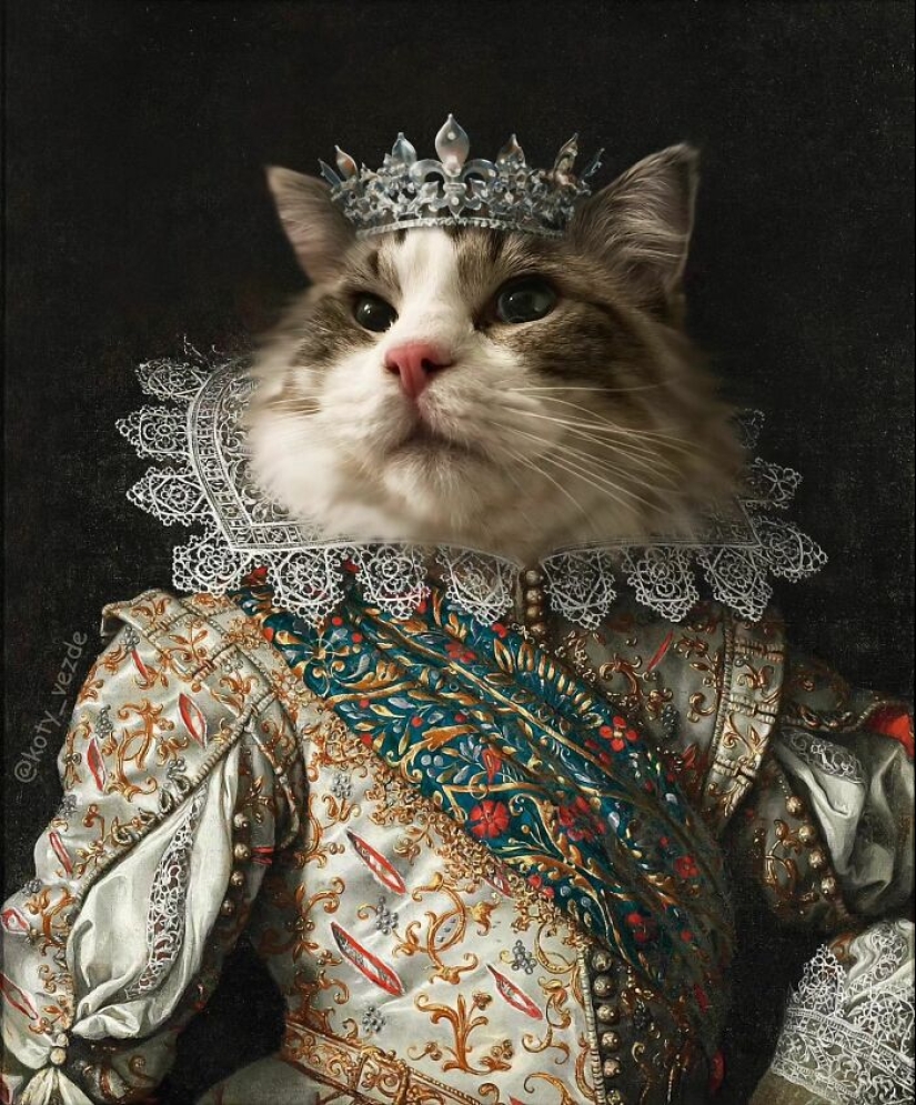 Este artista intercambia personas en pinturas clásicas con gatos (Parte 2)