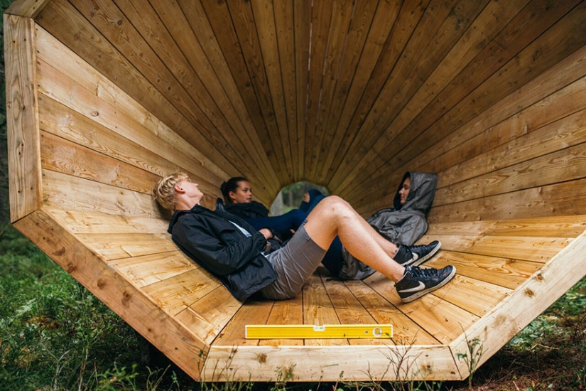 Estonian students built giant horns to listen to the forest