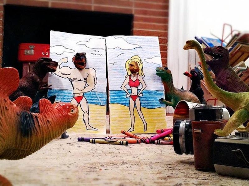 Every night dinosaurs have a row