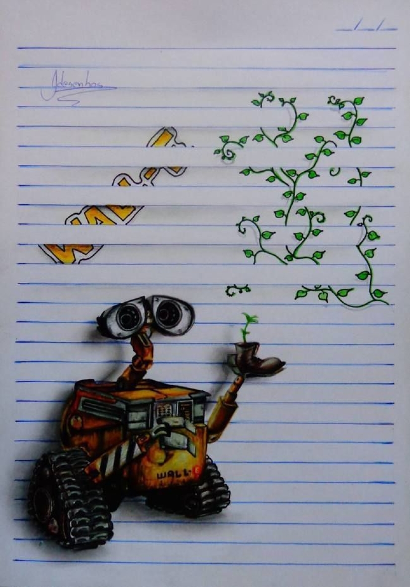 Fantastic 3D illusions on ordinary sheets in a line Fantastic 3D illusions on ordinary sheets in a line