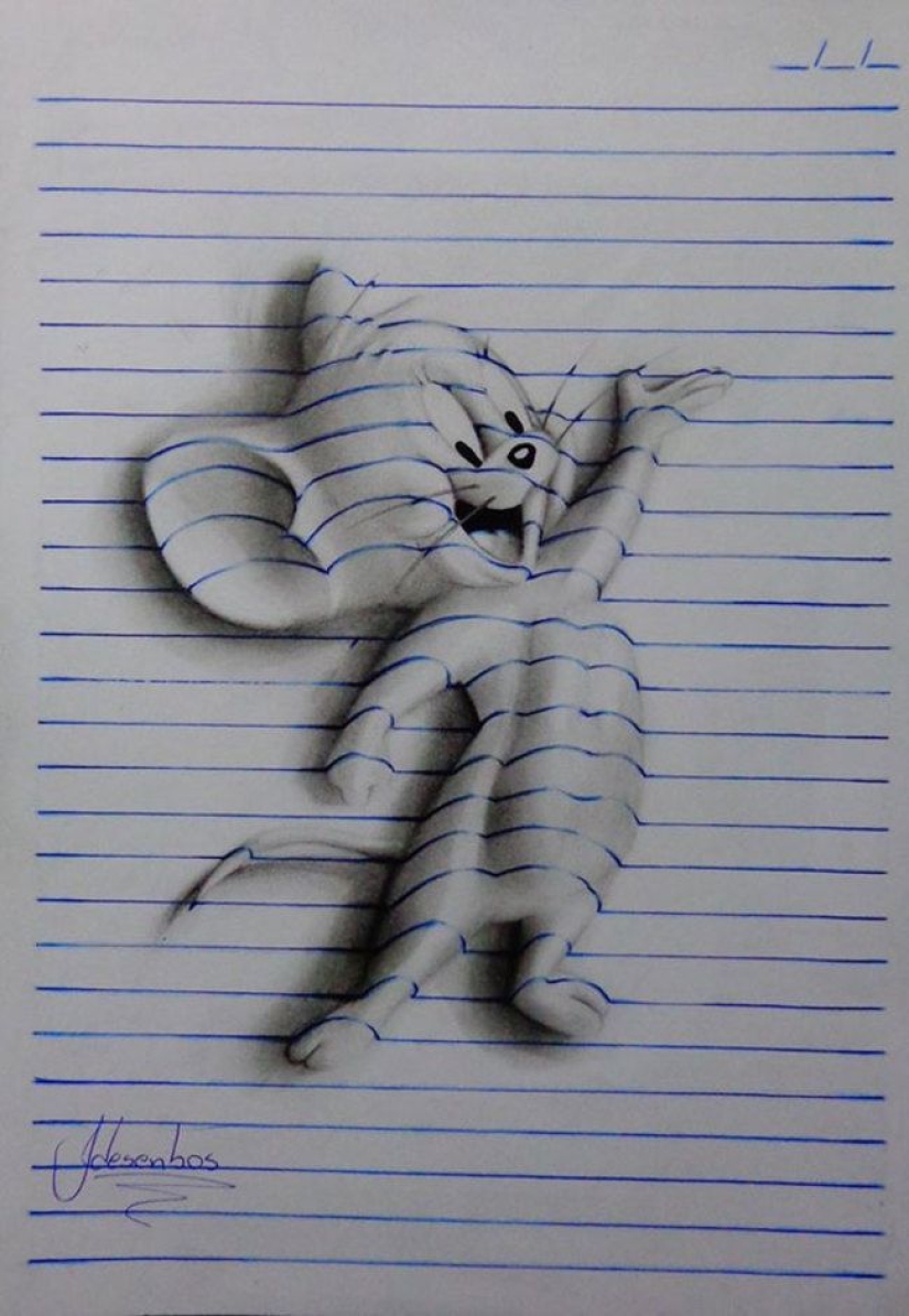 Fantastic 3D illusions on ordinary sheets in a line Fantastic 3D illusions on ordinary sheets in a line