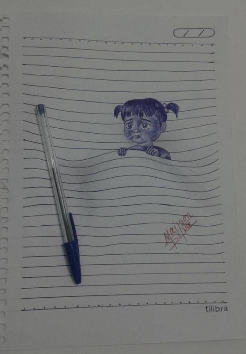 Fantásticas ilusiones 3D en hojas ordinarias en una línea Fantásticas ilusiones 3D en hojas ordinarias en una línea