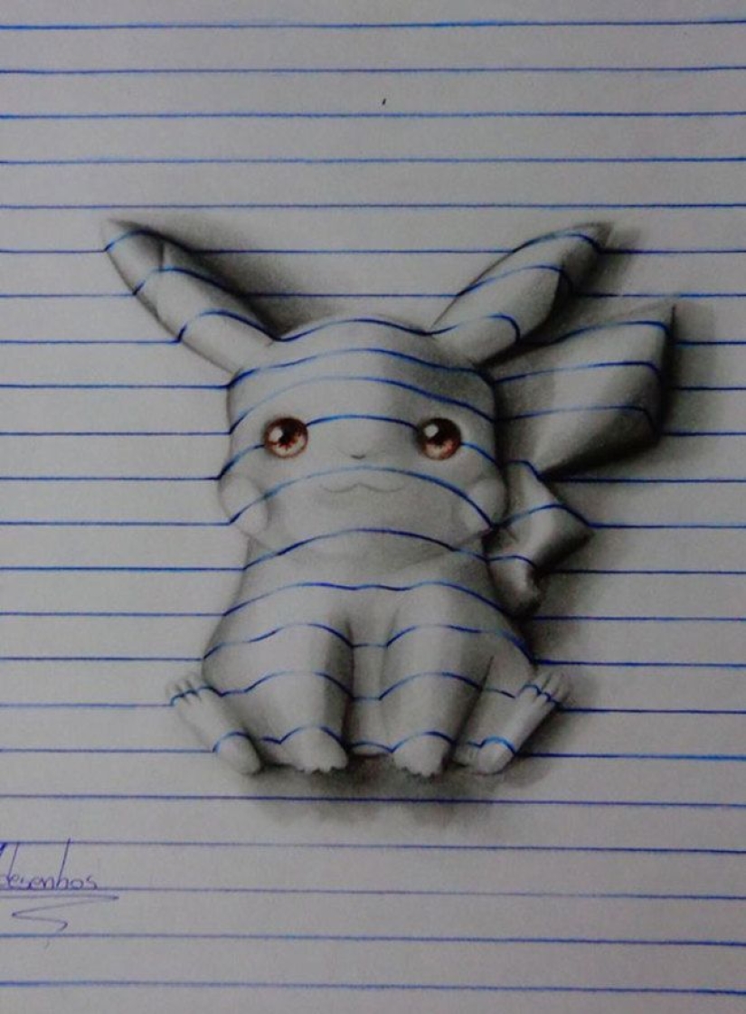 Fantásticas ilusiones 3D en hojas ordinarias en una línea Fantásticas ilusiones 3D en hojas ordinarias en una línea