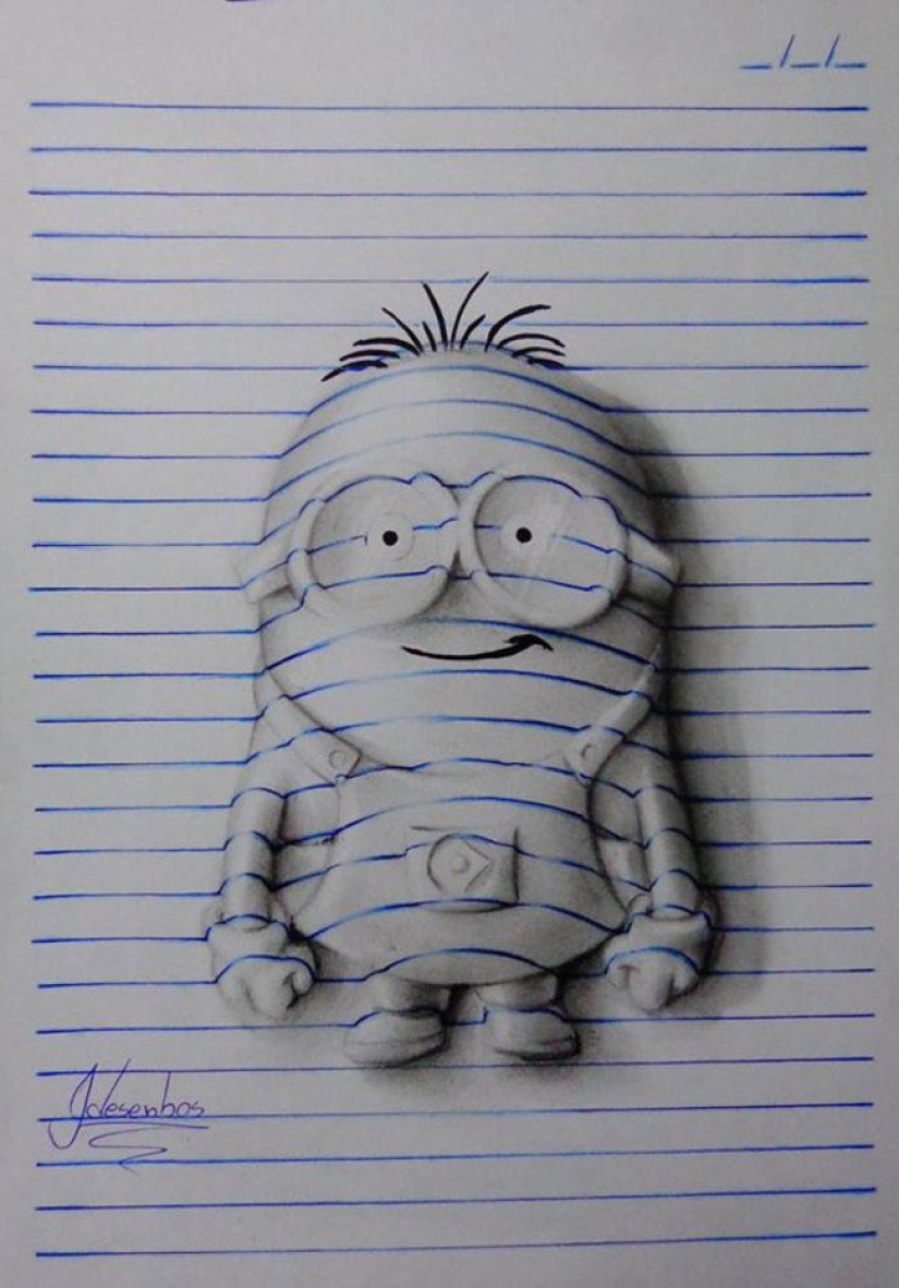 Fantásticas ilusiones 3D en hojas ordinarias en una línea Fantásticas ilusiones 3D en hojas ordinarias en una línea