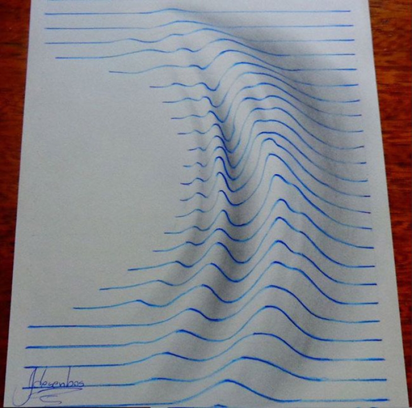Fantásticas ilusiones 3D en hojas ordinarias en una línea Fantásticas ilusiones 3D en hojas ordinarias en una línea