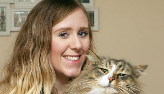 Fat and happy cat, missing more than a year ago, was found at the pet food factory