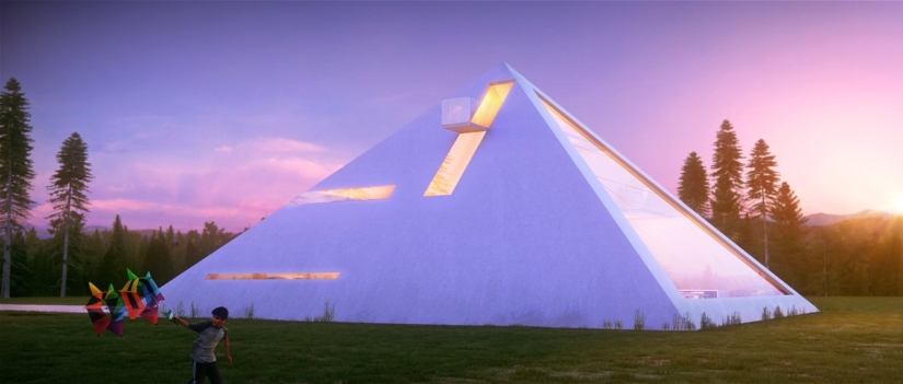 Feel like a pharaoh: a futuristic concept of a pyramid house