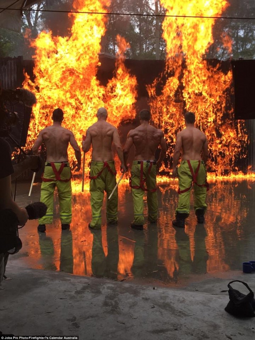 Fiery backstage: photos from the shooting of the charity calendar with naked firefighters