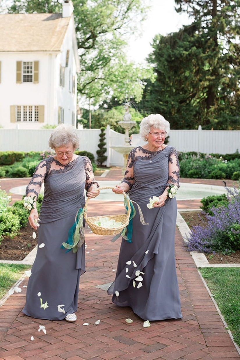 Flower girls: the grandmothers of the bride and groom worked well together during the wedding Flower girls: the grandmothers of the bride and groom worked well together during the wedding