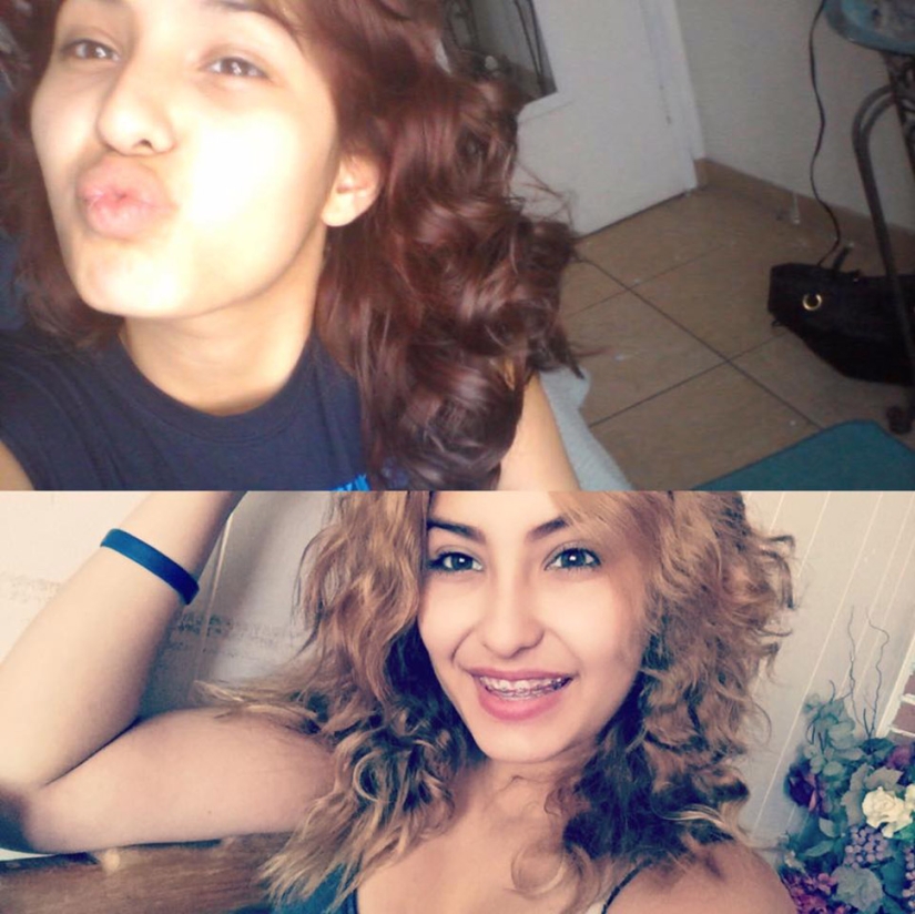 Former "ugly ducklings" share photos before and after as part of a flash mob on Facebook