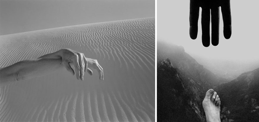 Fotógrafo usa su cuerpo desnudo para crear mundos de fantasía