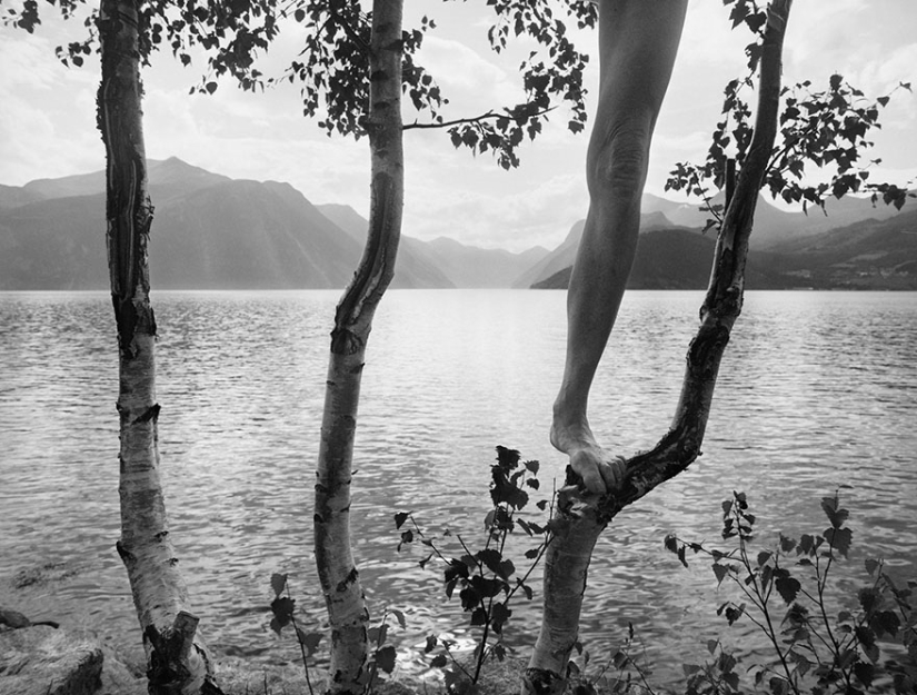 Fotógrafo usa su cuerpo desnudo para crear mundos de fantasía