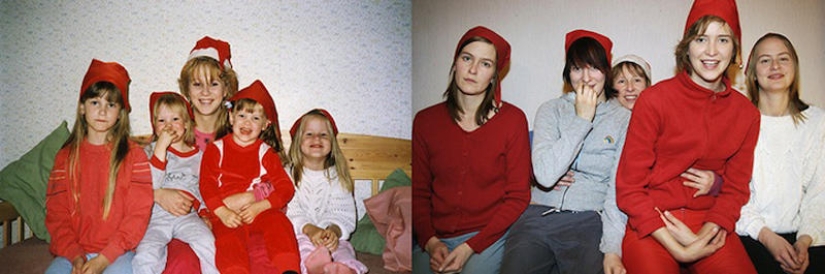 Four sisters - then and now Four sisters - then and now