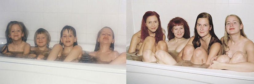 Four sisters - then and now Four sisters - then and now