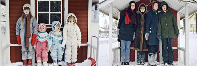 Four sisters - then and now Four sisters - then and now