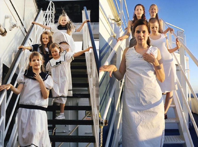 Four sisters - then and now Four sisters - then and now