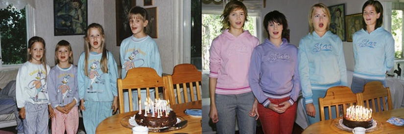 Four sisters - then and now Four sisters - then and now