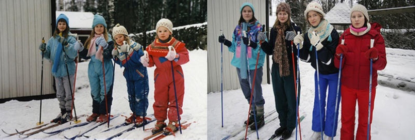 Four sisters - then and now Four sisters - then and now