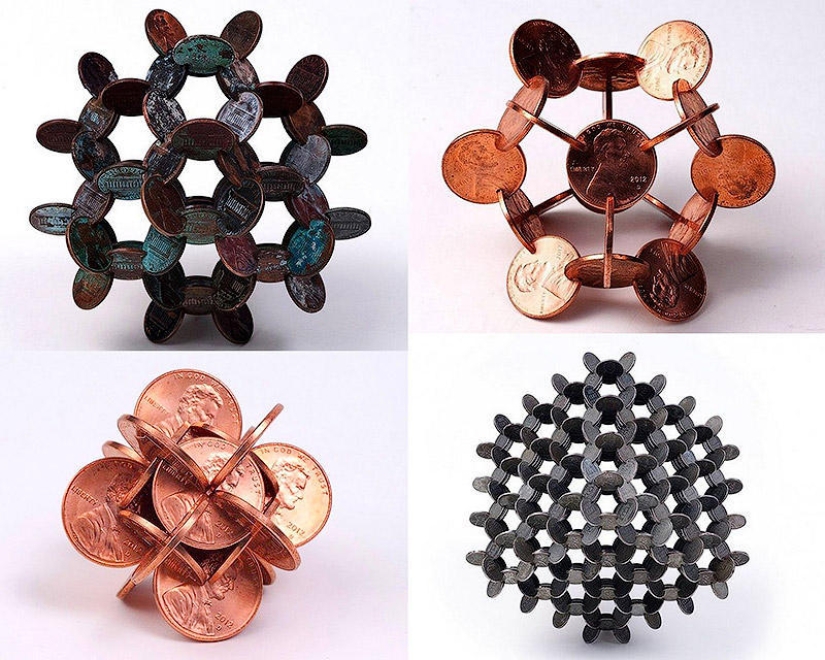 Geometría compleja a partir de monedas.