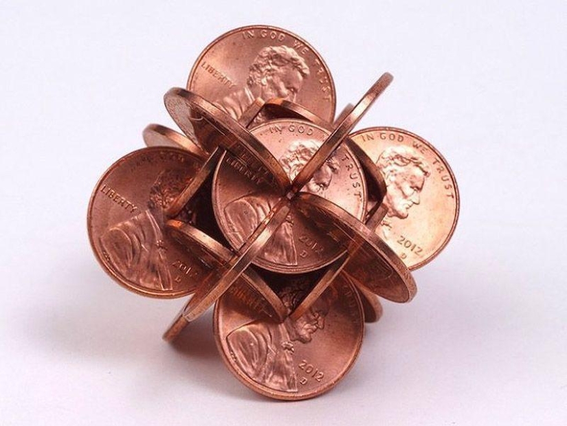 Geometría compleja a partir de monedas.
