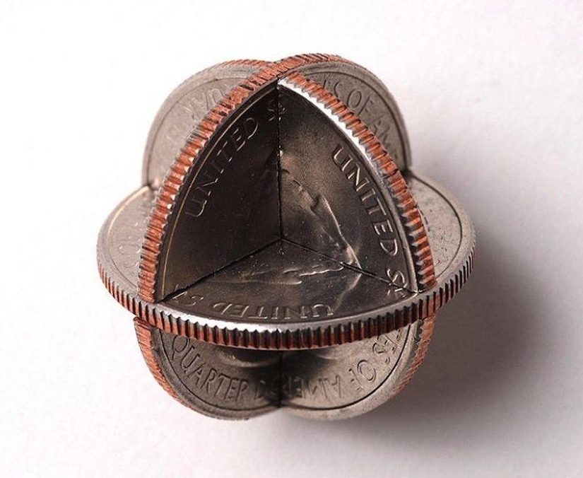 Geometría compleja a partir de monedas.