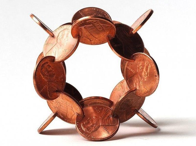 Geometría compleja a partir de monedas.
