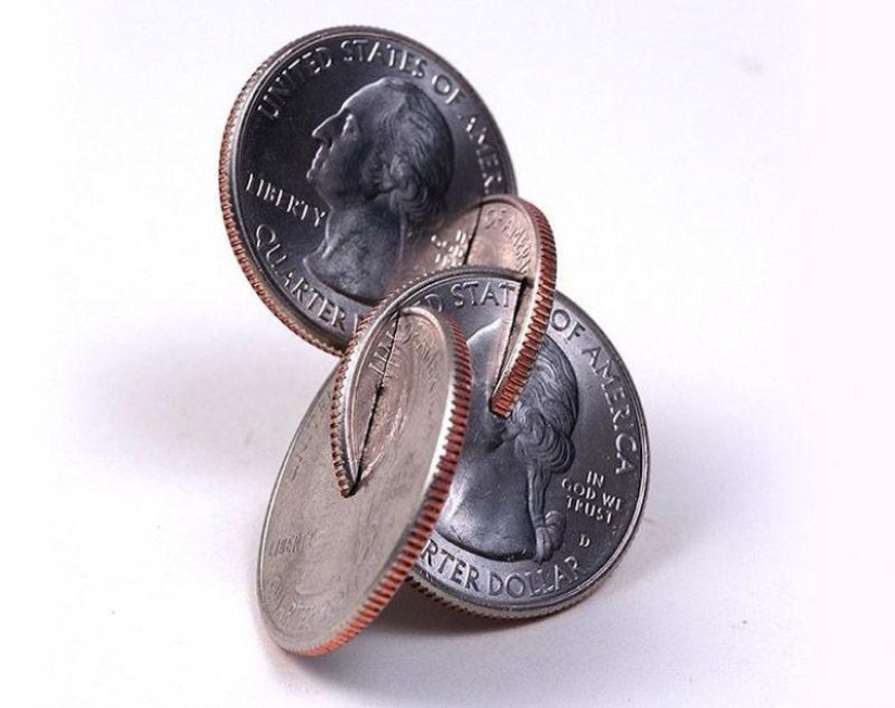 Geometría compleja a partir de monedas.