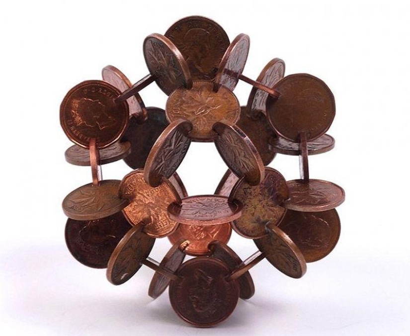 Geometría compleja a partir de monedas.