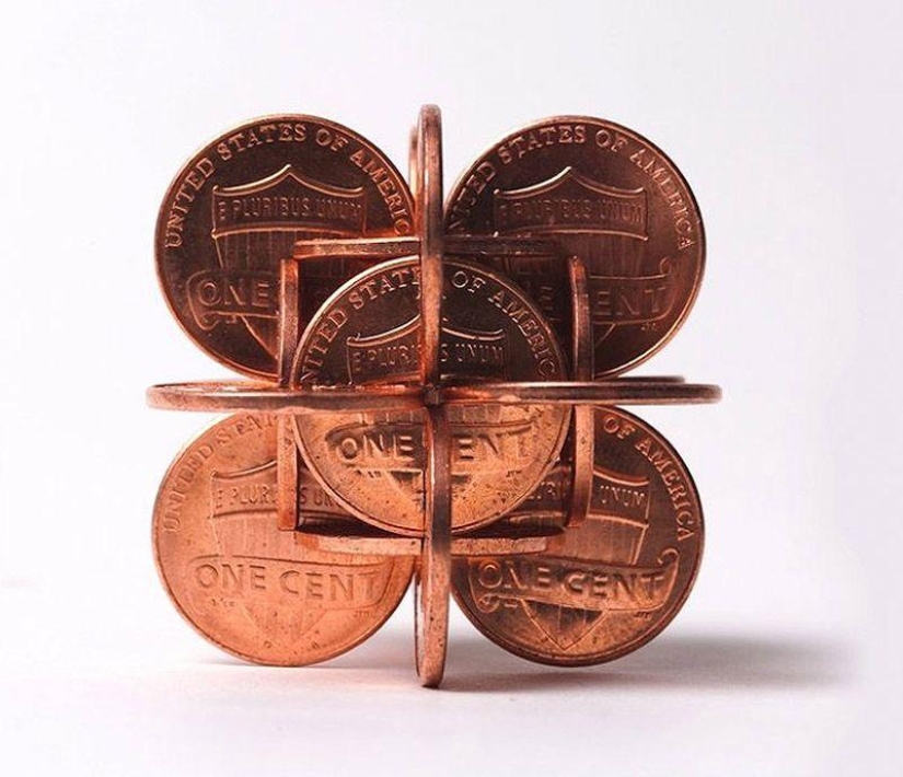 Geometría compleja a partir de monedas.