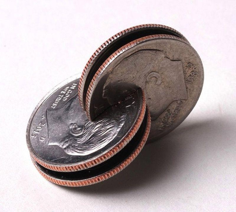Geometría compleja a partir de monedas.