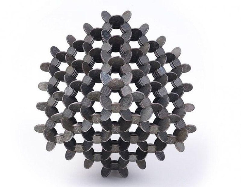 Geometría compleja a partir de monedas.