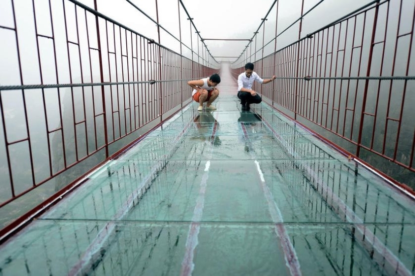 Glass bridge for thrill seekers