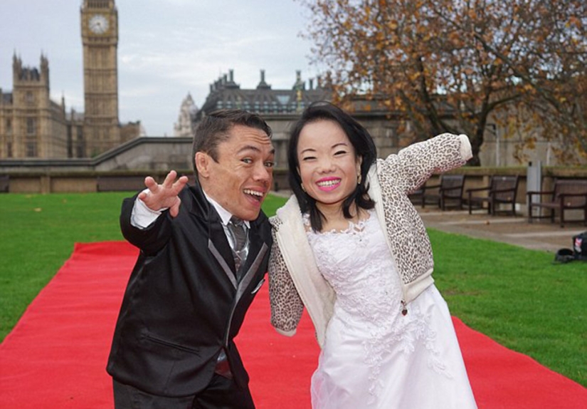 Gran día para gente pequeña: la pareja más baja del mundo finalmente se casó