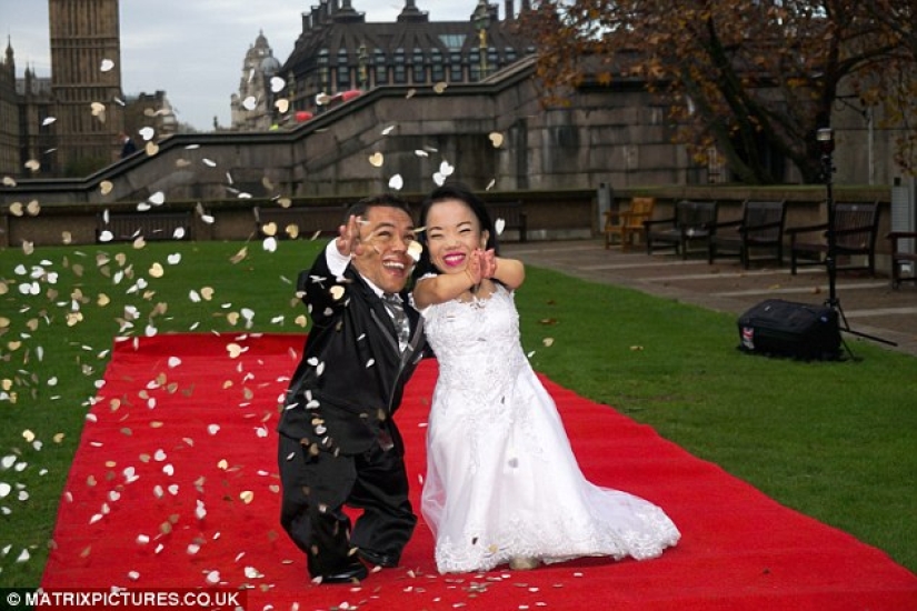 Gran día para gente pequeña: la pareja más baja del mundo finalmente se casó