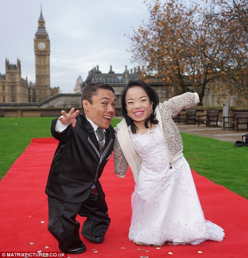 Gran día para gente pequeña: la pareja más baja del mundo finalmente se casó