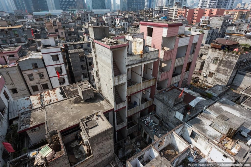 Guangzhou: Tejados y Barrios marginales